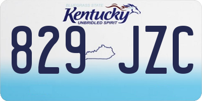 KY license plate 829JZC
