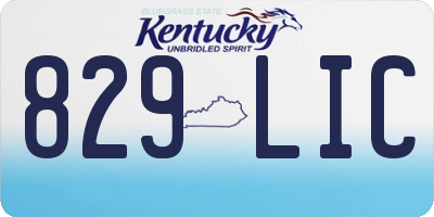 KY license plate 829LIC