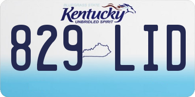 KY license plate 829LID