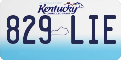 KY license plate 829LIE