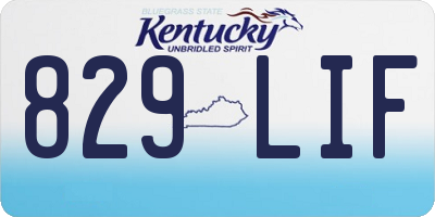 KY license plate 829LIF