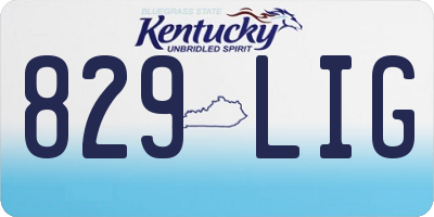 KY license plate 829LIG