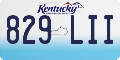 KY license plate 829LII