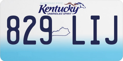 KY license plate 829LIJ