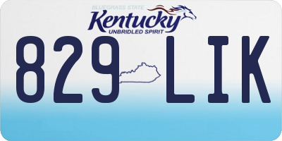 KY license plate 829LIK
