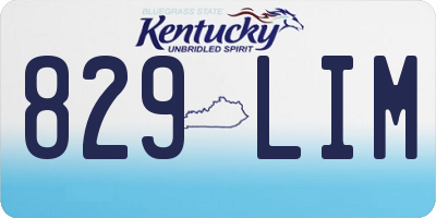KY license plate 829LIM