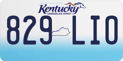 KY license plate 829LIO