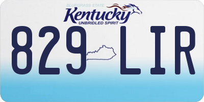 KY license plate 829LIR