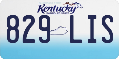 KY license plate 829LIS