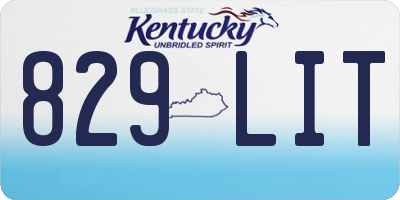 KY license plate 829LIT
