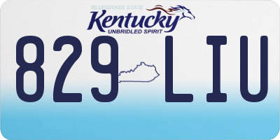 KY license plate 829LIU