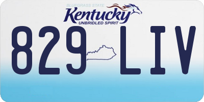 KY license plate 829LIV