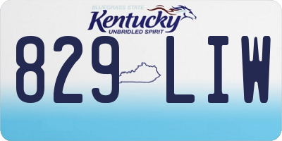 KY license plate 829LIW