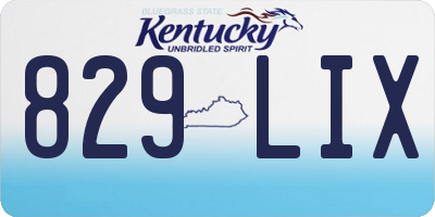 KY license plate 829LIX
