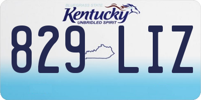 KY license plate 829LIZ