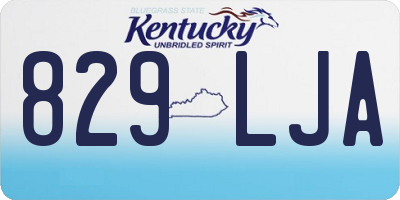 KY license plate 829LJA