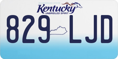 KY license plate 829LJD