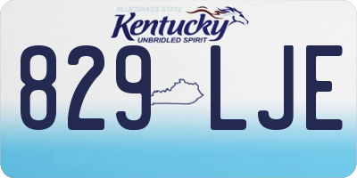 KY license plate 829LJE