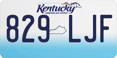 KY license plate 829LJF