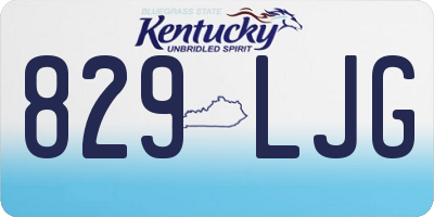 KY license plate 829LJG