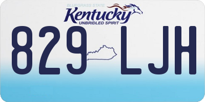 KY license plate 829LJH