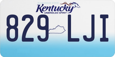 KY license plate 829LJI