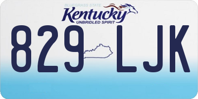 KY license plate 829LJK