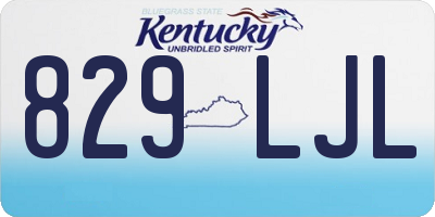 KY license plate 829LJL