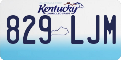 KY license plate 829LJM