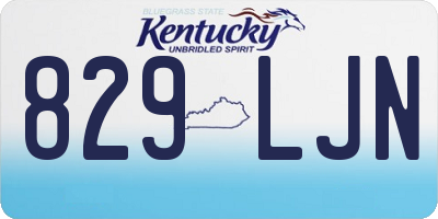 KY license plate 829LJN