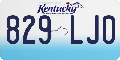 KY license plate 829LJO