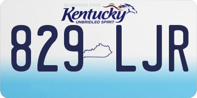 KY license plate 829LJR