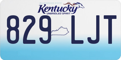 KY license plate 829LJT