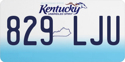 KY license plate 829LJU