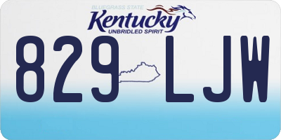 KY license plate 829LJW