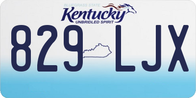 KY license plate 829LJX