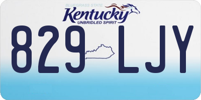 KY license plate 829LJY