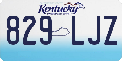 KY license plate 829LJZ