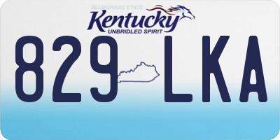 KY license plate 829LKA