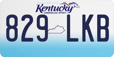 KY license plate 829LKB