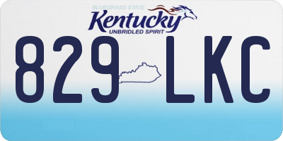 KY license plate 829LKC