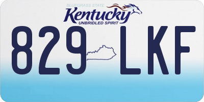 KY license plate 829LKF