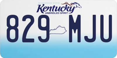 KY license plate 829MJU