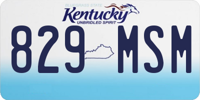 KY license plate 829MSM
