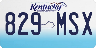 KY license plate 829MSX