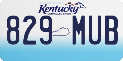 KY license plate 829MUB