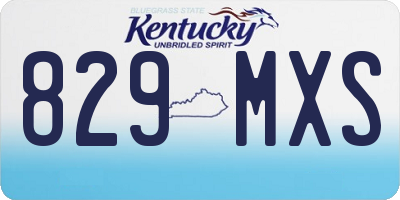 KY license plate 829MXS
