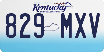 KY license plate 829MXV