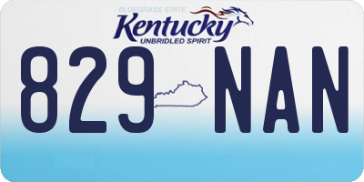 KY license plate 829NAN