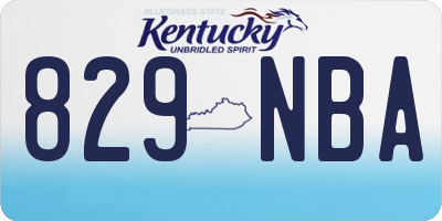 KY license plate 829NBA